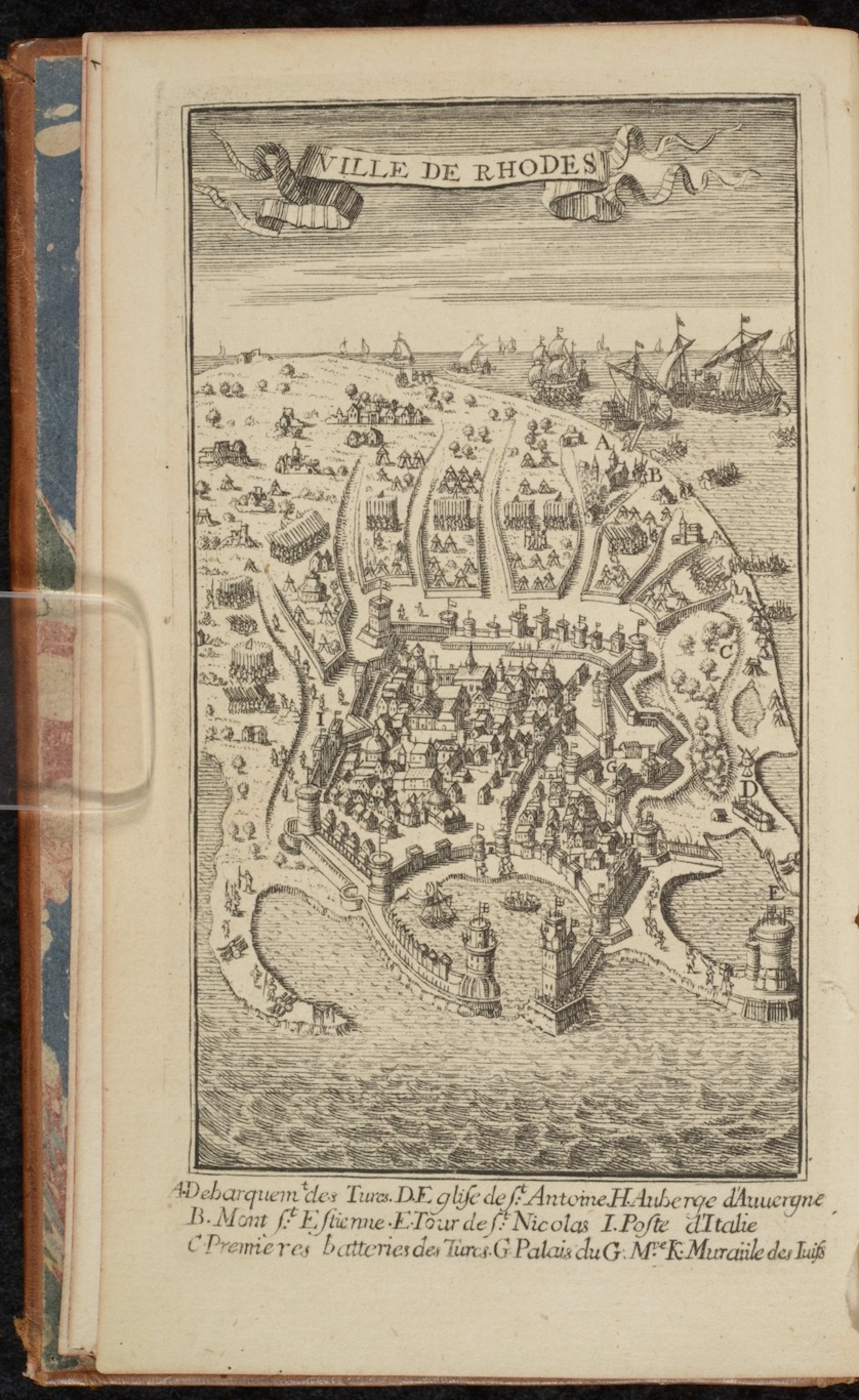 Bouhours, Dominique. Histoire de Pierre d’Aubusson Grand-Maistre de Rhodes. 3rd edition. The Hauge: Gerard Block, 1739.