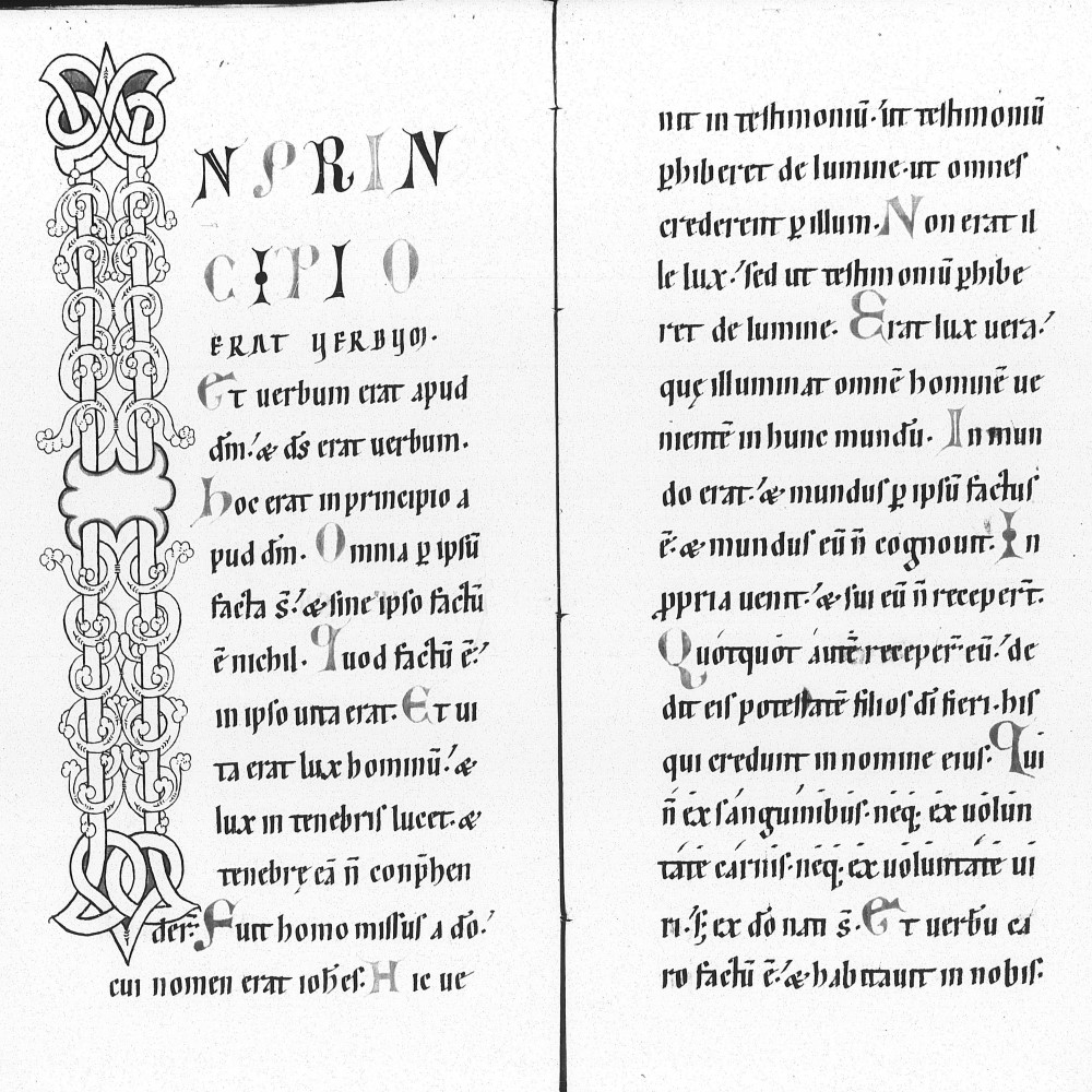 Opening of the Gospel of John, from a 12th-century Gospel lectionary for high festival days (Codex 43; HMML project number 48005)